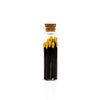 Gold Black Matches in Small Corked Vial