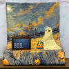 Ghost Picking Pumpkins Halloween Waffle Towels - Fall Decor