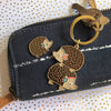 Stacked Hedgehogs Enamel Keychain