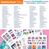 Grateful Heart Stickers for Journaling