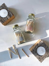 Noble Fir Trees 2" White Match Jar | Match Holder Home Decor