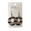 Round Black, White and Gold Earrings