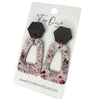 Genuine Leather and Cork Purple Floral Earrings