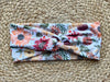 White Fall Flowers Knit Twist Headband